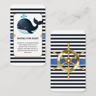 Tarjeta De Recepción Ocean Blue Under the Sea Kawaii Whale Baby Shower