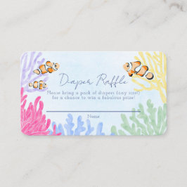 Tarjeta De Recepción Ocean Clown Fish Baby Shower Diaper Raffle
