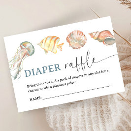 Tarjeta De Recepción Ocean Under The Sea Baby Shower Diaper Raffle