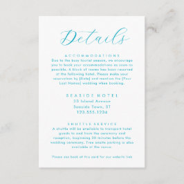 Tarjeta De Recepción Ocean Waves Boda Detalles del hotel Info código QR