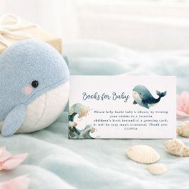 Tarjeta De Recepción Ocean Whale Waves White Books for Baby Shower 