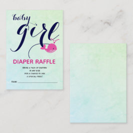 Tarjeta De Recepción Océano de ballena rosa Diaper Raffle Baby Shower