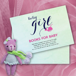 Tarjeta De Recepción Océano de ballena rosa y dulce Libros para Baby Sh