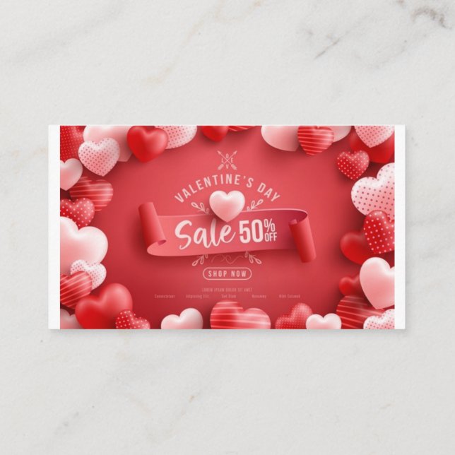 Tarjeta De Recepción Oferta especial de venta de el día de San Valentín (Reverso)