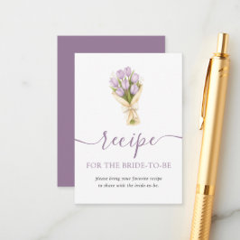 Tarjeta De Recepción Off The Market Tulips Bridal Shower Recipe Card