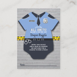 Tarjeta De Recepción Oficial de policía Baby Shower Diaper Raffle Ticke