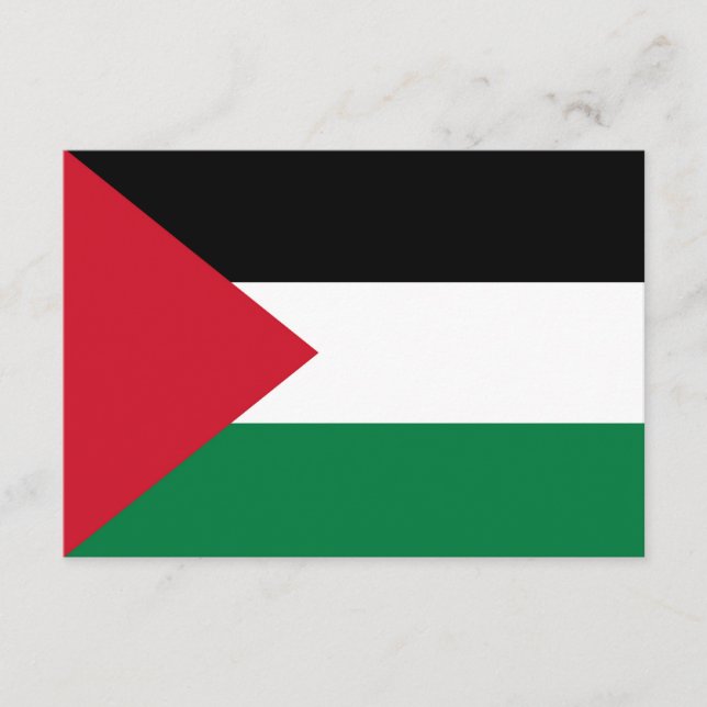 Tarjeta De Recepción oficialmente bandera del Estado de Palestina (Anverso)