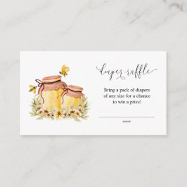 Tarjeta De Recepción Oh Babee Watercolor Bee Diaper Raffle Cards