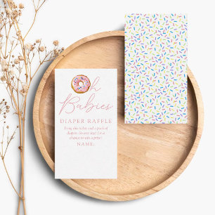 Tarjeta De Recepción Oh Babies Donut Sprinkle Baby Shower Rifa de Pañal