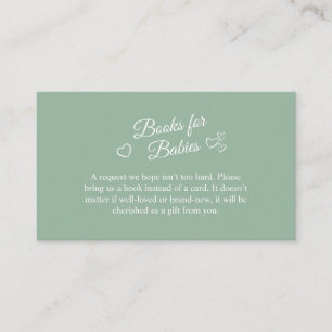 Tarjeta De Recepción Oh Babies Verde Salvia Libros para Bebés Gemelos R