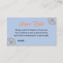 Tarjeta De Recepción Oh Baby Blue Gold Ginkgo Leaf Baby Shower Diaper