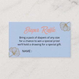 Tarjeta De Recepción Oh Baby Blue Gold Ginkgo Leaf Baby Shower Diaper