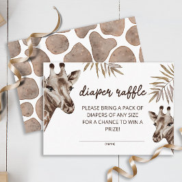 Tarjeta De Recepción Oh Baby Giraffe Neutral diaper raffle ticket