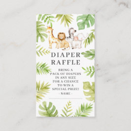 Tarjeta De Recepción Oh Baby Jungle Baby Shower Diaper Raffle Enclosur
