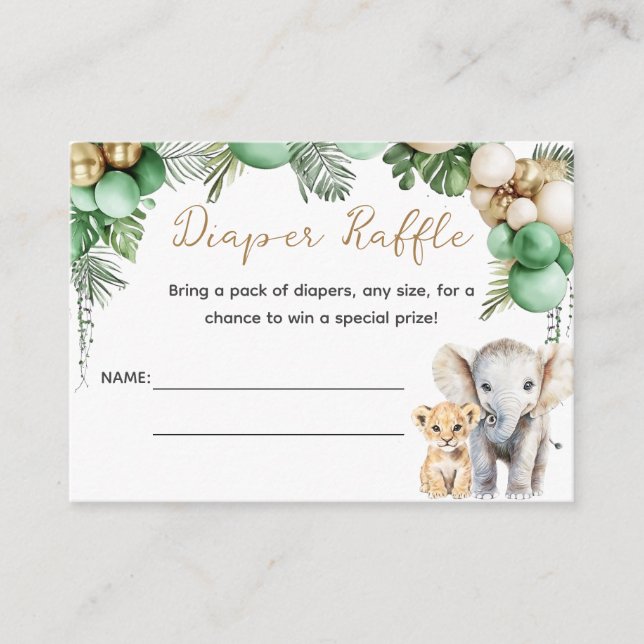 Tarjeta De Recepción Oh Baby Safari Animal Jungle Green Baby Shower (Anverso)