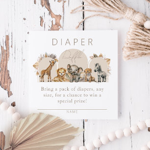 Tarjeta De Recepción Oh Baby Safari Animals Boho Baby Shower Diaper