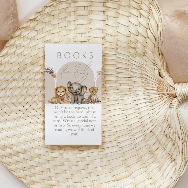 Tarjeta De Recepción Oh Baby Safari Animals Boho Baby Shower Libros (Subido por el creador)