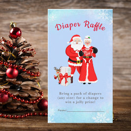 Tarjeta De Recepción Oh Baby Santa & Mrs Claus Diaper Raffle