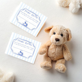 Tarjeta De Recepción Oh bebé azul mecanografía de caballo balanceo bals