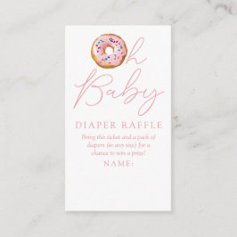 Tarjeta De Recepción Oh Bebé Donut Sprinkle Baby Shower Diaper Raffle