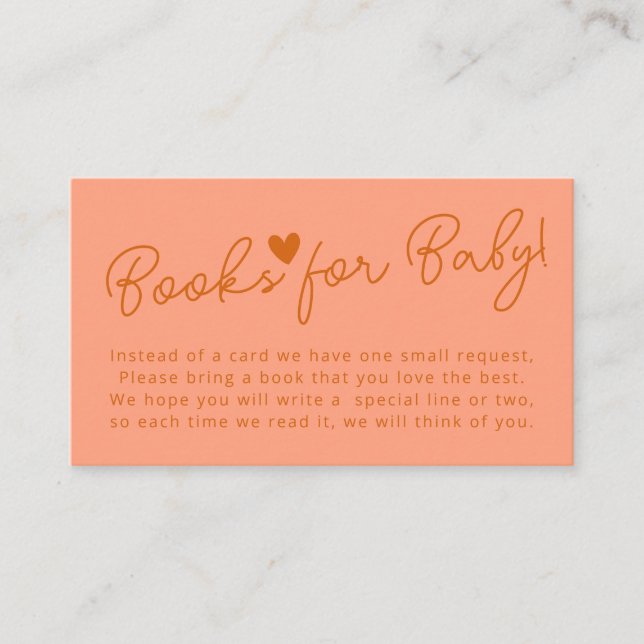 Tarjeta De Recepción Oh bebé, modernos libros rosas de terracota para b (Anverso)