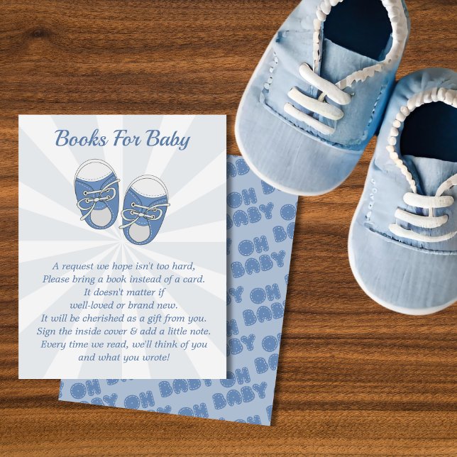 Tarjeta De Recepción Oh, bebé | Petición de libro Baby Shoes Dusty Blue (Subido por el creador)