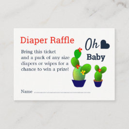 Tarjeta De Recepción Oh Bebé Suculento Cactus Cute Ducha Diaper Raffle