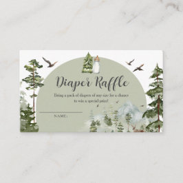 Tarjeta De Recepción Oh Boy Adventure Pine Forest Diaper Raffle