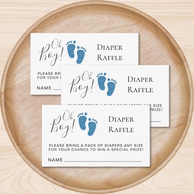 Tarjeta De Recepción Oh Boy Baby Feet Diaper Raffle Baby Shower (Subido por el creador)