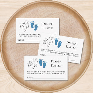 Tarjeta De Recepción Oh Boy Baby Feet Diaper Raffle Baby Shower