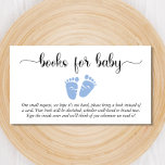 Tarjeta De Recepción Oh Boy Baby Feoks Para El Baby Shower Para El Bebé<br><div class="desc">Cuidados libros para bebés en ducha para tarjeta de bebé con "libros para bebés" en un guión elegante con toques y una acuarela azul pastel de pies de bebé. Debajo,  puede personalizar fácilmente sus libros para su petición de bebé.</div>