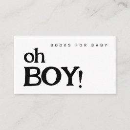 Tarjeta De Recepción Oh Boy Books para el Baby Shower Mínimalista para 