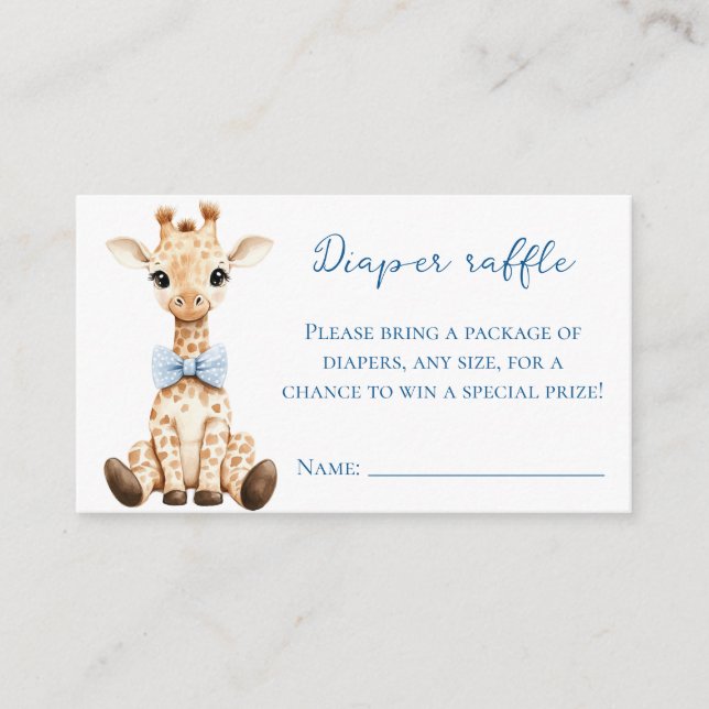 Tarjeta De Recepción Oh Boy Diaper Raffle Card – Matching Baby Shower (Anverso)