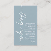 Oh Boy Dusty Blue Books para Baby Shower