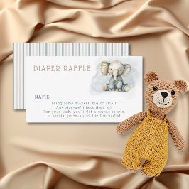 Tarjeta De Recepción Oh Boy Elephant Baby Shower a rayas azules