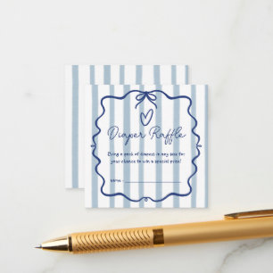 Tarjeta De Recepción Oh Boy Encantador Azul Caprichoso Rayas Baby Showe