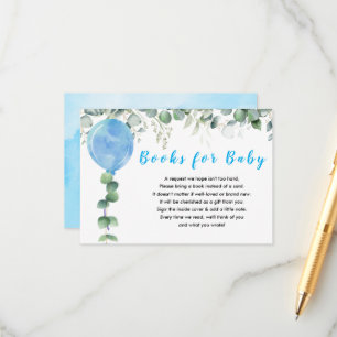 Tarjeta De Recepción Oh Boy globo vegetación eucalipto baby shower