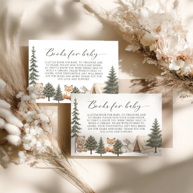 Tarjeta De Recepción Oh boy let the adventure begin baby shower (oh boy let the adventure begin baby shower book request card woodland books for baby cards)