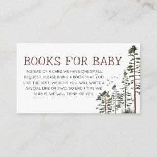 Tarjeta De Recepción Oh Boy Libros para Baby Shower de Bosque para Bebé