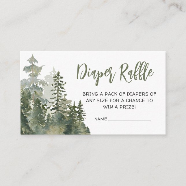 Tarjeta De Recepción Oh Boy Lumberjack Baby Shower Diaper Raffle (Anverso)