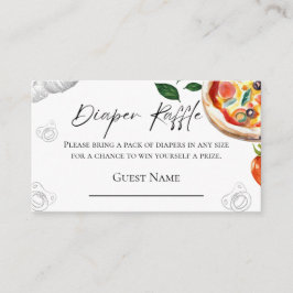 Tarjeta De Recepción Oh Boy Pizza Baby Shower Diaper Raffle