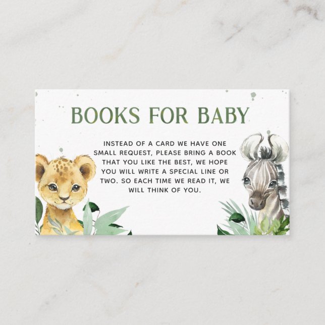 Tarjeta De Recepción Oh Boy Safari Baby Shower Boys for Baby (Anverso)