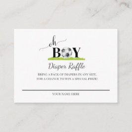 Tarjeta De Recepción Oh Boy Soccer Boy Baby Shower Diaper Raffle