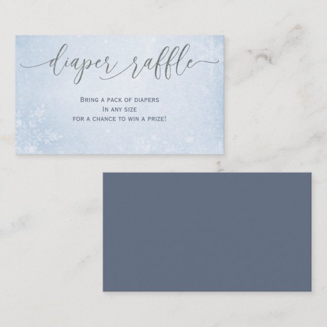 Tarjeta De Recepción Oh Boy Winter Boy Baby Shower Diaper Raffle Cards (Anverso / Reverso)
