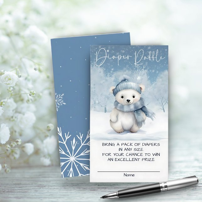 Tarjeta De Recepción Oh Boy Winter | Woodland Baby Shower Diaper Raffle (Subido por el creador)