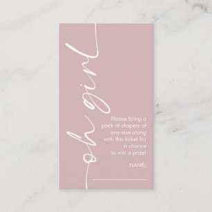 Tarjeta De Recepción Oh Chica Dusty Rosa Diaper Raffle Baby Shower