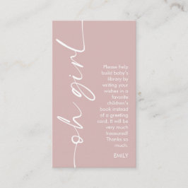 Tarjeta De Recepción Oh Chica Dusty Rosas Libros para Baby Shower