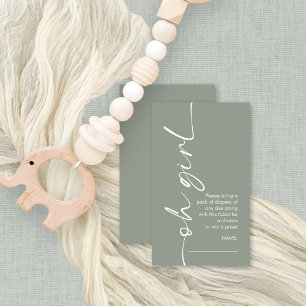 Tarjeta De Recepción Oh Chica Sage Diaper Raffle Baby Shower