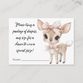 Tarjeta De Recepción Oh ciervo ella casi está aquí Diaper Raffle Card