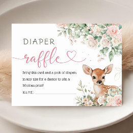 Tarjeta De Recepción Oh Deer Baby Shower Diaper Raffle